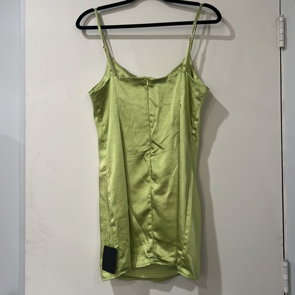 NWT Sexy Lime Green Satin Mini - Picture 7 of 8
